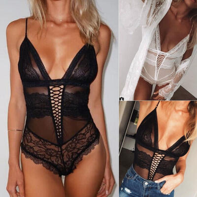 

STOCK Women&acutes Lingerie Lace Sleepwear Bodysuit Playsuit Party Romper Jumpsuit