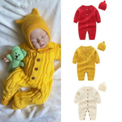 

Kids Baby Boys Girls Warm Infant Romper Jumpsuit Bodysuit Clothes Sweater Outfit