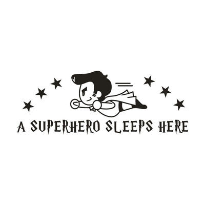 

〖Follure〗A Superhero Sleeps Here Wall Decals Childrens Room Home Decoration Art