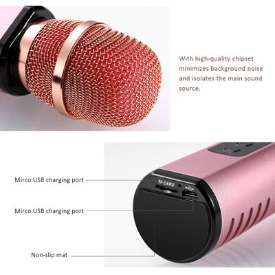

K6 Wireles-s Microphone Karaokes Player Recording Singing Microphone BT41 Speaker Treasure Sound Singing Gift Portable Lightweigh