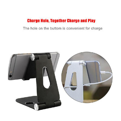 

Creative adjustable iPad mobile phone bracket double folding aluminum alloy mobile phone bracket metal desktop bracket black