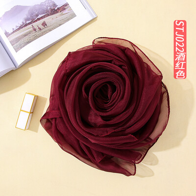 

Summer sunscreen solid color silk scarf sunscreen beach towel Korean version of ice silk clear scarf shawl wholesale