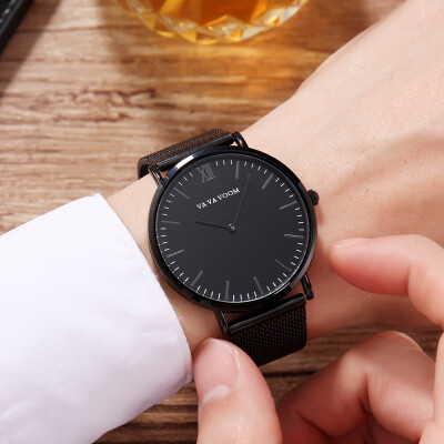 

Gobestart Men Stainless Steel Mesh With Quartz Simple Waterproof Watch