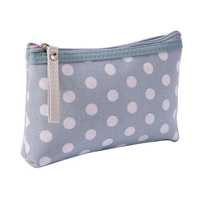 

Gobestart Polka Dot Fabric Zipper Purse Multi-function Canvas Card Package Key Bag Mobile