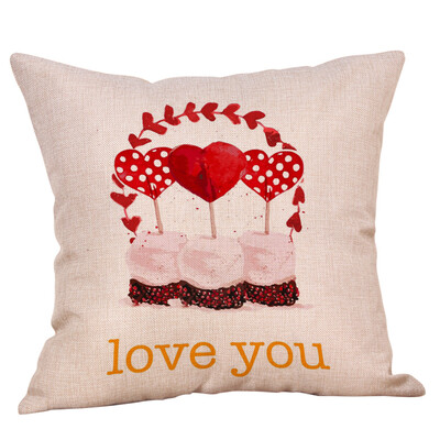 

JPGIF Happy Valentines Day Throw Pillow Case Sweet Love Square Cushion Cover