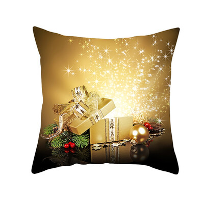 

Tailored Christmas Pillow Case Glitter Polyester Sofa Throw Cushion Cover Home Decor
