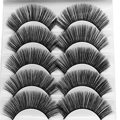 

Gobestart 3D Eyelash Imitation Mink Natural Thick False Eyelash 5 Pairs