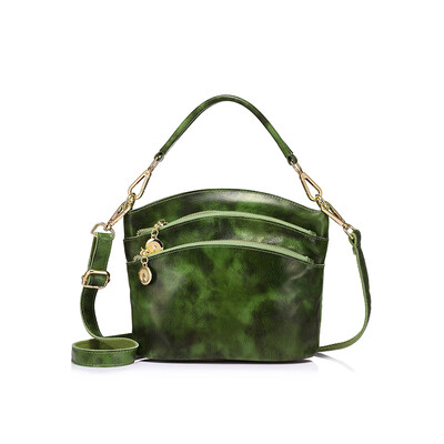 

REALER brand fashion women genuine leather handbag high quality zipper shoulder bag three grid tote messenger bag 2017 new