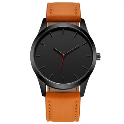 

Men Fashion Large Dial Leather Sport Quartz Wristwatch