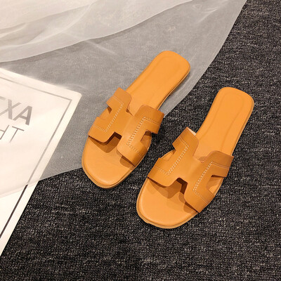 

Sandals for Women in Summer Fashion Outside H-slippers Travel Baita Flat-soled Beach Sandals One-word Slippers