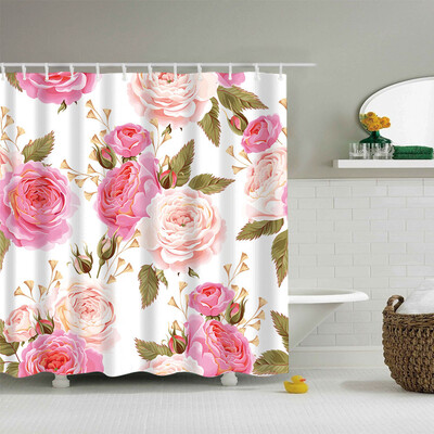 

〖Follure〗Waterproof Shower Curtain Printing Pattern 12 Hooks Bathroom Shower Curtain