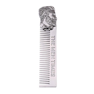 

1pc Silver Beard Shaping Template Metal Beard Comb Men Hair Beard Trim Tool