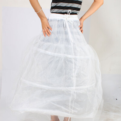 

3 Hoop 2 Layer Wedding Bridal Gown Dress Underskirt Petticoat White