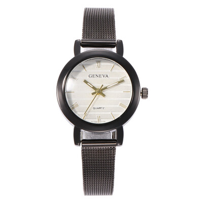 

New fine strap with simple Roman scale quartz watch female fashion ladies alloy mesh belt wrist watch