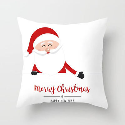 

Gobestart New Christmas Elk Santa Claus Christmas Tree Printing Cushion Home Pillowcase