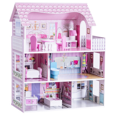 

28" Pink Dollhouse w Furniture