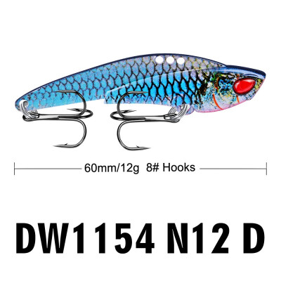 

New Hot 6CM Metal VIB Lures 12g Vivid Vibrations Spoon Lure Spinner Fishing Bait Artificial Hard Bait 3D Eyes Fishing Lures