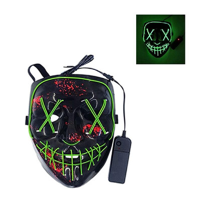 

LEDs Glowing Face Flash Masks Different Light Modes with Batterys Case Controller Head Cover for Halloween Festival Halloween Fest