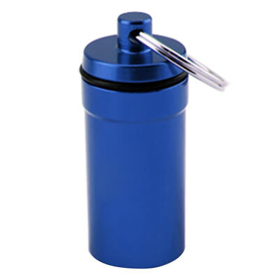 

Outdoor Mini Aluminum Waterproof Medicine Storage Bottle Pill Box Keychain