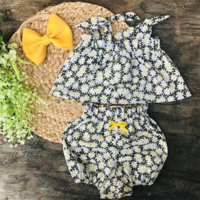 

US Newborn Kids Baby Girl Sleeveless Floral Tops Shorts Outfits Clothes Summer