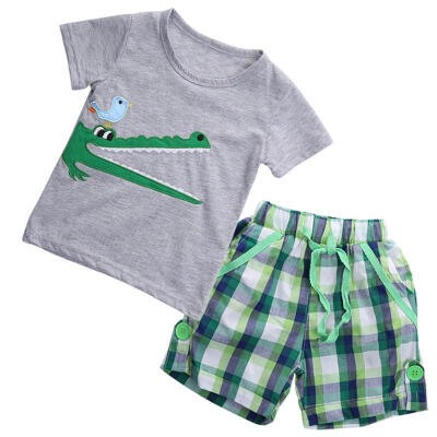 

2Pcs Toddler Kids Boy Clothes Cotton Tops T-shirt Shorts Summer Outfits Set 1-7T