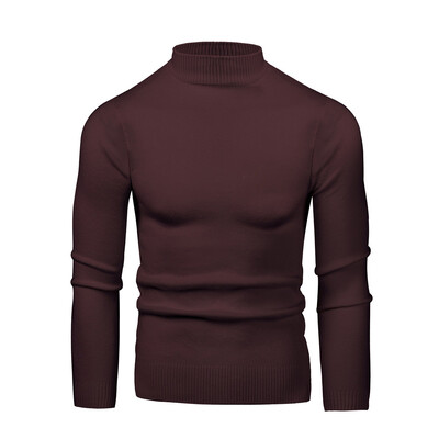 

Toponeto Mens Round Neck Low Collar Large Elastic Long Sleeve Bottoming Sweater Sweater