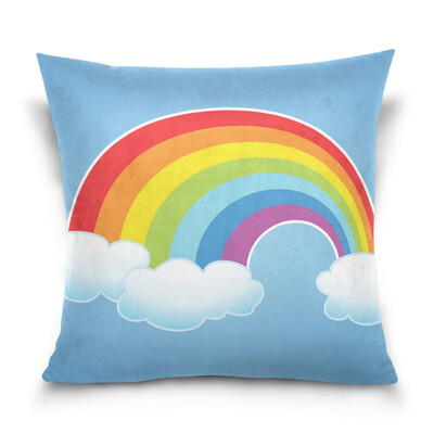

ALAZA 16 X 16 inch Pillow Case Decorative Cushion Cover Rainbow And Clouds Pattern Pillowcase