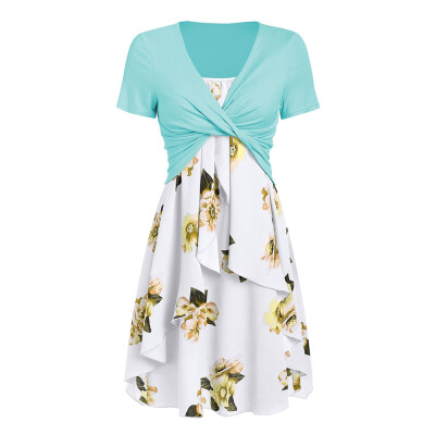 

Flower Cami Dress&Twisted T-shirt Set