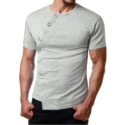 

Mens T Shirt Slim Fit Casual T-shirt Tops Summer Clothes Bodybuilding Muscle Tee