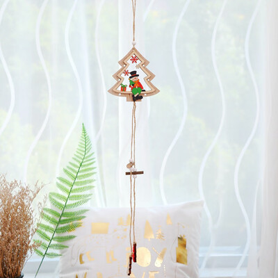

1Pcs Christmas Santa Claus Snowman Wooden Pendants Ornaments Star Shape Xmas Tree Ornament For Christmas Party Decoration
