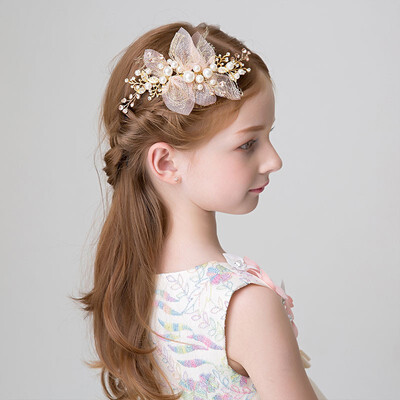 

Childrens tiara hair accessories girls princess headband Korean girl hairpin clip gold flower hairpin flower girl jewelry