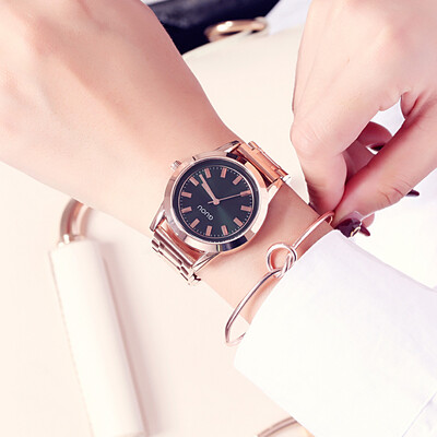 

Casual trend big dial womens watch waterproof quartz steel belt watch