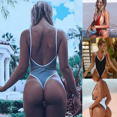 

Women One Piece Beach Swimsuit Swimwear Bathing Monokini Push Up UNpadded Bikini