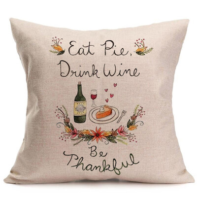 

Tailored Happy Fall Thanksgiving Day Soft Linen Pillow Case Cushion Cover Home Decor
