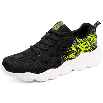 

Wearable&comfortable lightweight flying woven running shoes trend graffiti letters casual shoes gym sports shoes men