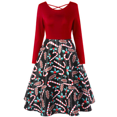 

Christmas Criss Cross Graphic Swing Dress