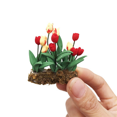 

Tailored Fake Mini Dollhouse Miniature Green Plant Flower in Pot Fairy Garden Accessory