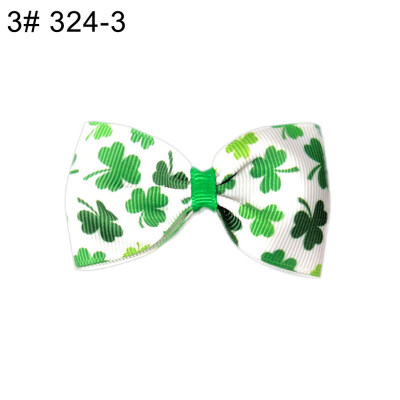 

12Pcs Lovely Saint Patricks Day Shamrock Girls Hair Clip Bow Hairpin Headwear