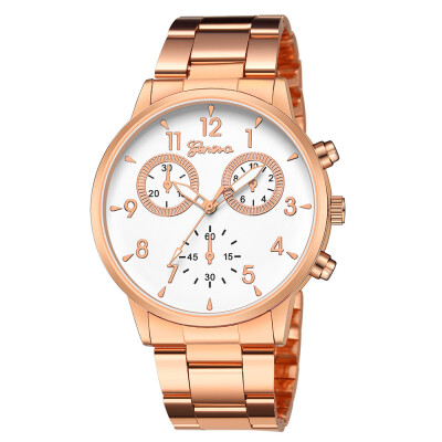 

Gobestart Fashion Geneva Women Stainless steel Watch Leisure Ladies quartz wristwatch