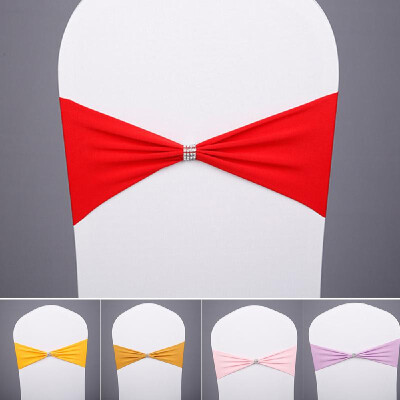 

Chair Sash Bow Elastic Chair Ribbon Back Tie Bands for Wedding Party Ceremony Banquet