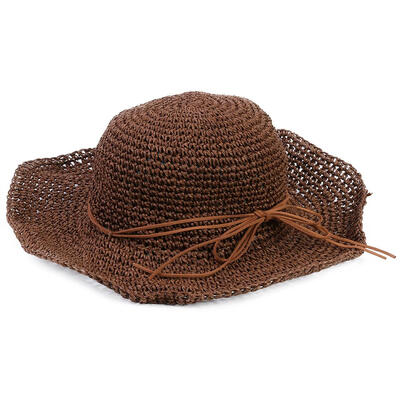 

Wide Brim Bowknot Straw Cap Women Girls Beach Foldable Sun Visor Panama Hat