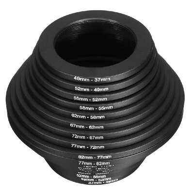 

18Pcs Step Up Down Camera Lens Filter Loop Adapter Set 37 - 82mm