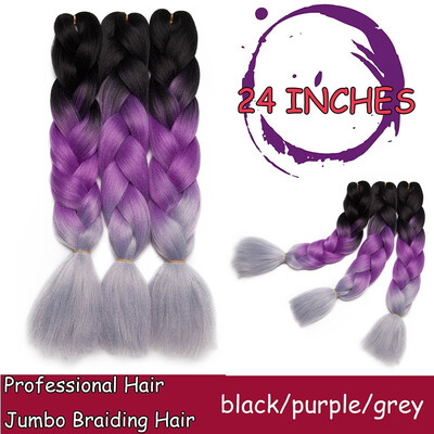 

Braiding Hair Ombre for crochet Hair Weave with Synthetic&Twist Braiding Hair Extensions Dark black 100gpc