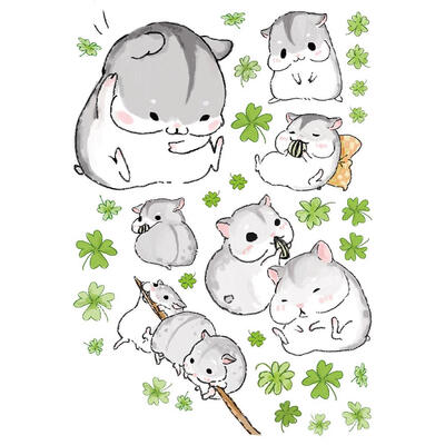 

PVC Waterproof Transparent Film Cute Hamster Corridor Decal Wall Sticker