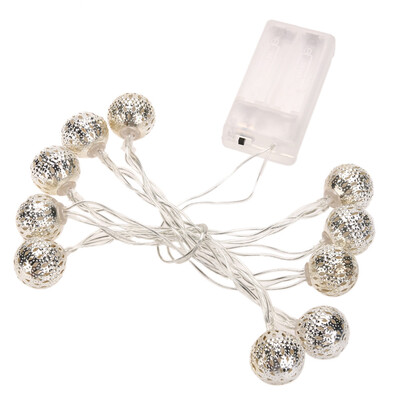 

Moroccan 10 LED Filigree Metal String Fairy Light for Wedding Christmas
