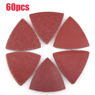 

60pcs Triangle Sanding Paper Sheet 40-240 Grit Alumina Sander Pads Replacement