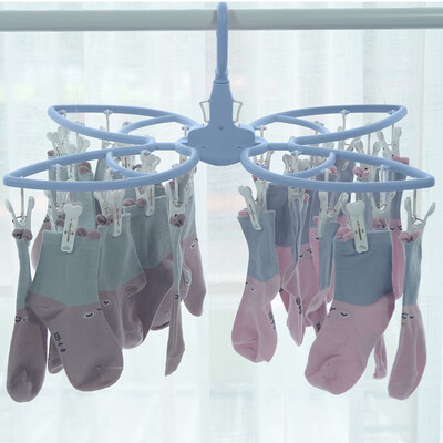 

Toponeto Butterfly Roller Laundry Clips Hanger Rack Multifunctional Wardrobe Magic Hanger