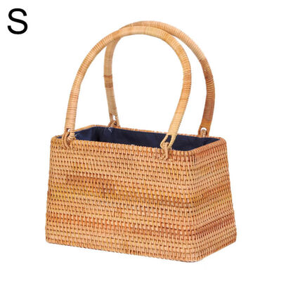 

Fashion Women Handmade Rattan Storage Basket Bamboo Bag Travel Holder Organizer