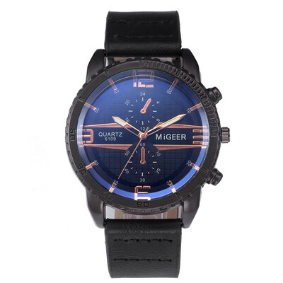 

〖Follure〗MIGEER High-End Fashion Mens Stainless Steel Watch Analog Alloy Quartz Watch