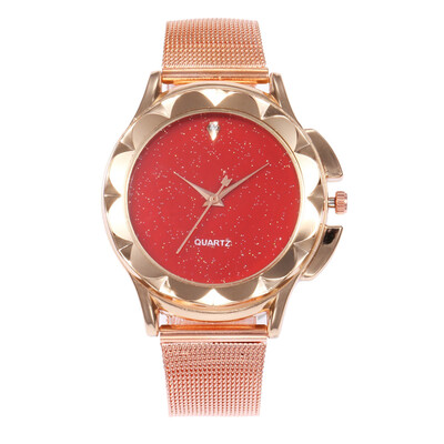 

RM Fashion Magnetic buckle Dazzling women Mesh Belt Watch ladies Quartz Analog